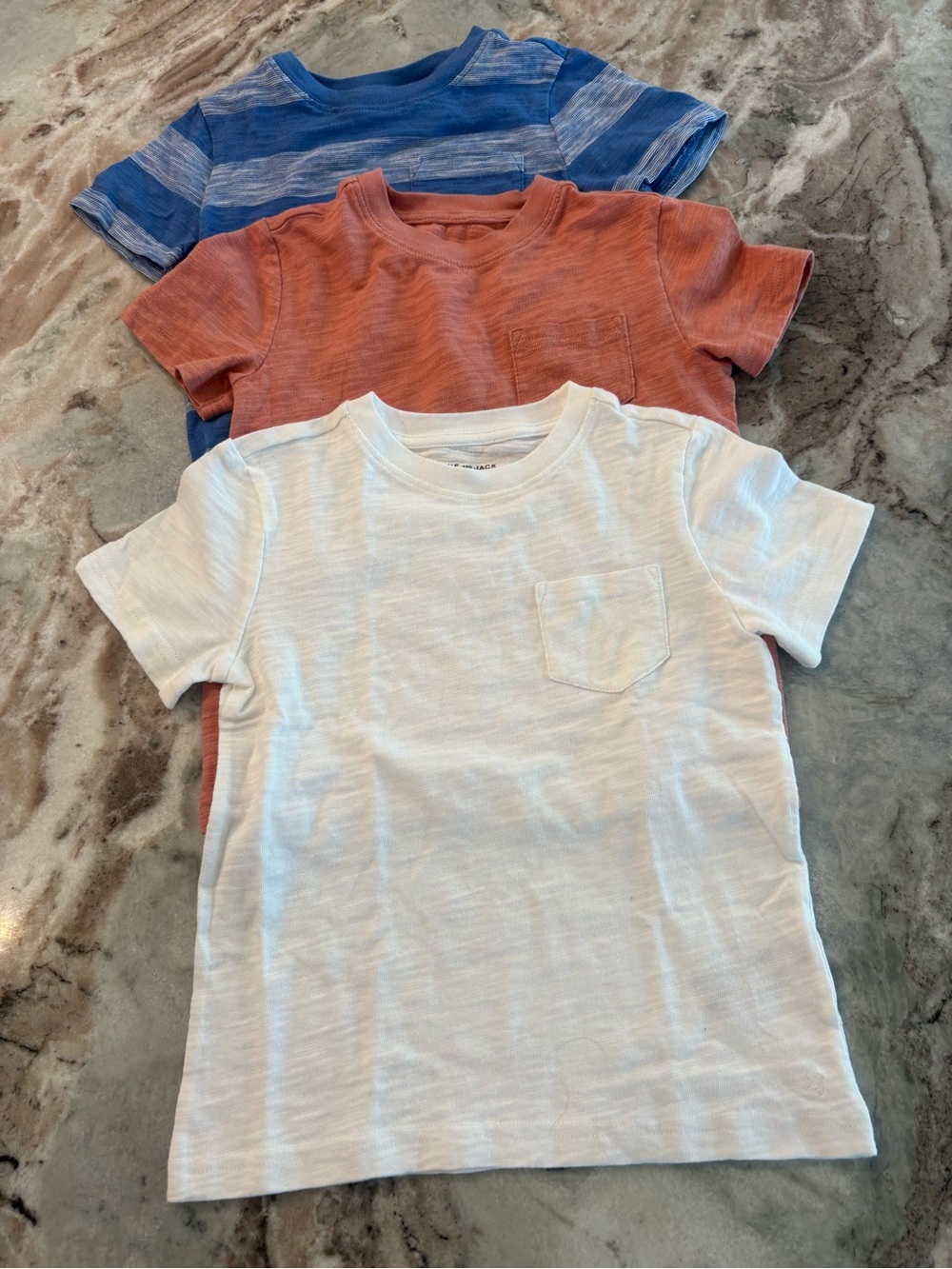 Janie and Jack Boys Cotton Short Sleeve T-shirt Pocket Tee Bundle Lot Size 4